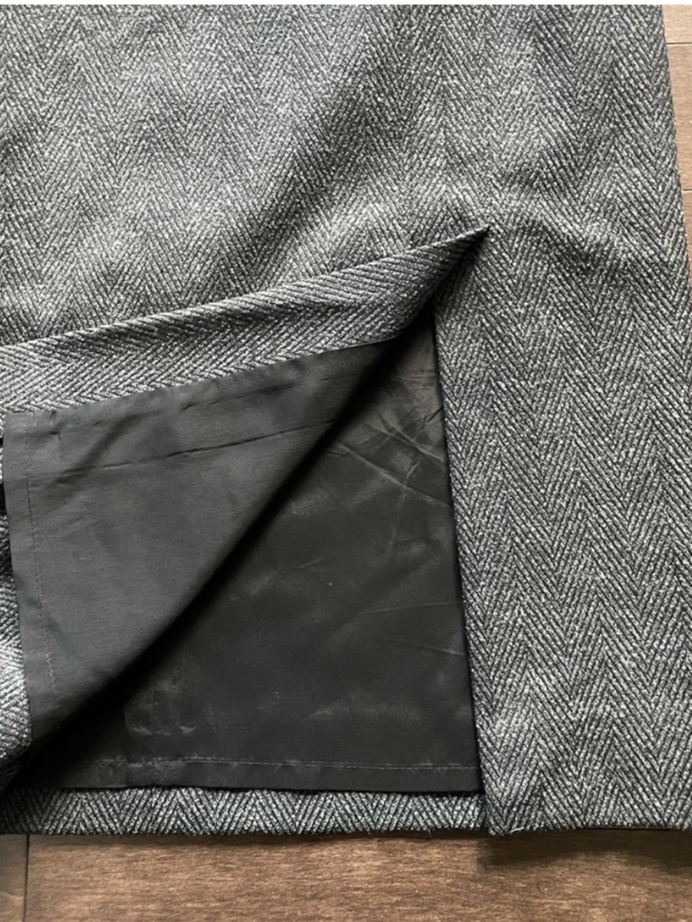 Harry Rosen Vintage Black Wool Herringbone Skirt Women’s Size Small - Picture 5 of 9